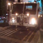 Sometimes parking in a bike lane just isn't enough. Our bicycling tipster tells us, "I was riding home on 8th Avenue at in Greenwich Village one evening a few weeks ago when I came up behind this garbage truck at 12th St. Not just blocking the bike lane, but actually driving in it,"